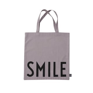 Fioletowa materiałowa torba Design Letters Smile