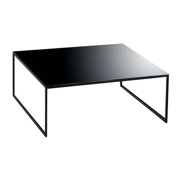 Czarny stolik z czarnym szkłem Hans Hansen Less 