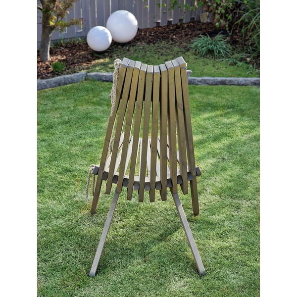 Szary drewniany fotel ogrodowy Falun – Garden Pleasure-image-3