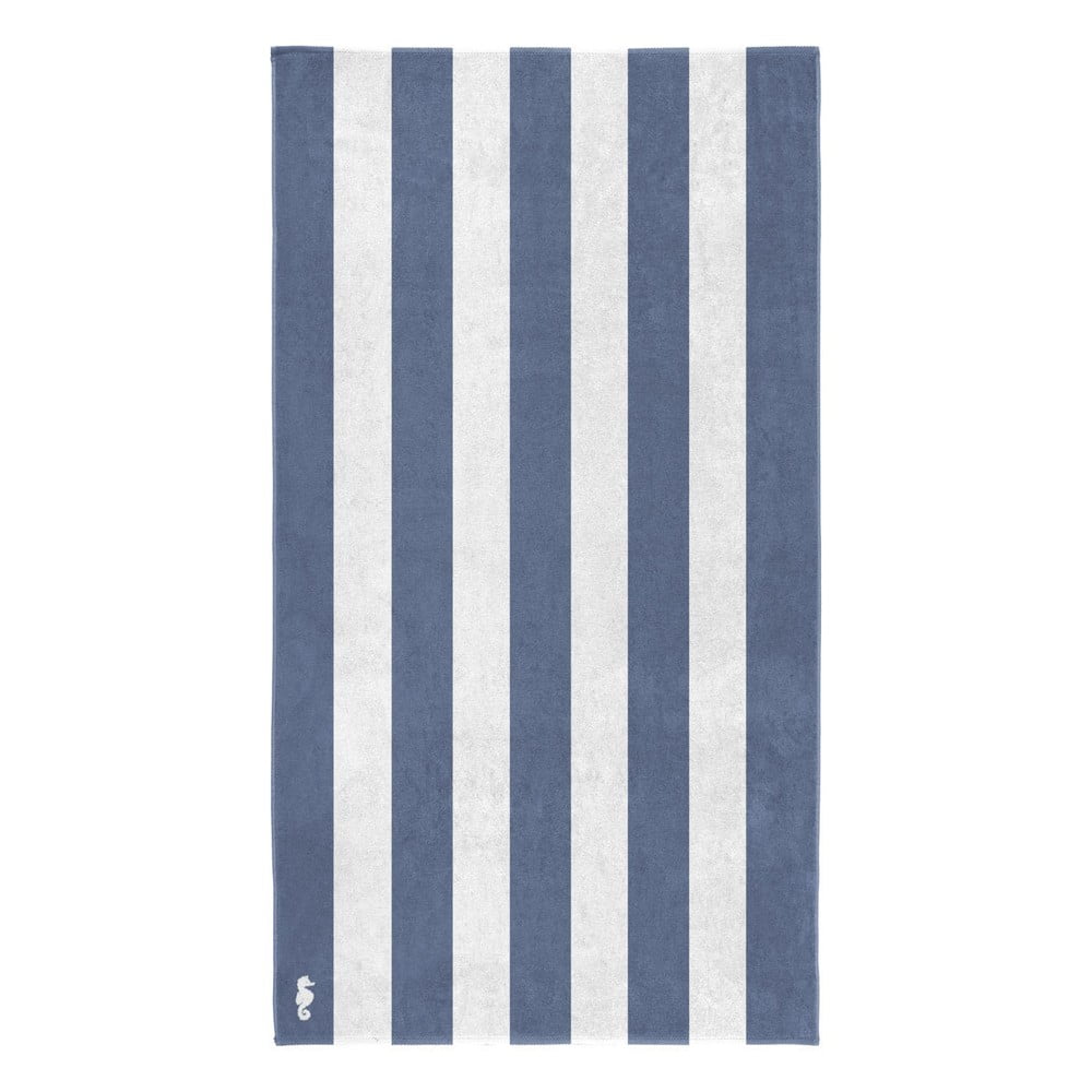 Niebiesko-biały ręcznik bawełniany Seahorse Vamos, 180 x 100 cm