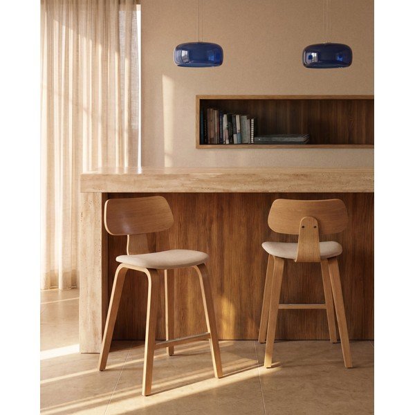 Ciemnoniebieska lampa wisząca LED ze szklanym kloszem ø 38 cm Reig – Kave Home-image-2