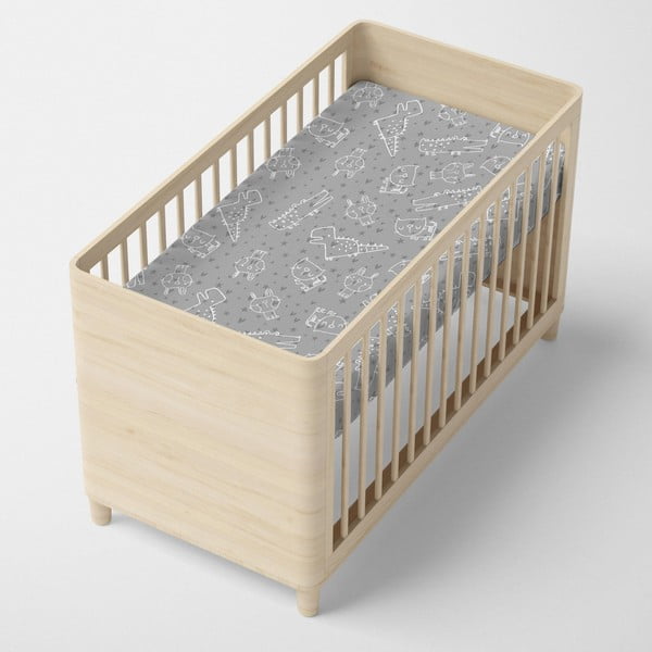 Dziecięce bawełniane prześcieradło Moshi Moshi Best Buddies, 60x120 cm-image-1