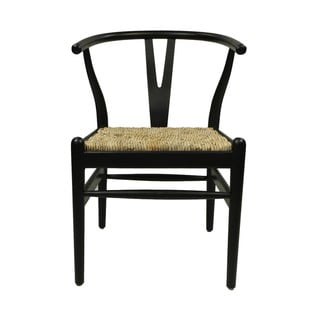Czarne krzesło z drewna mahońowego Wishbone – HSM collection