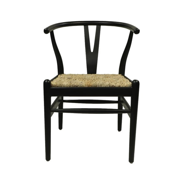 Czarne krzesło z drewna mahońowego Wishbone – HSM collection