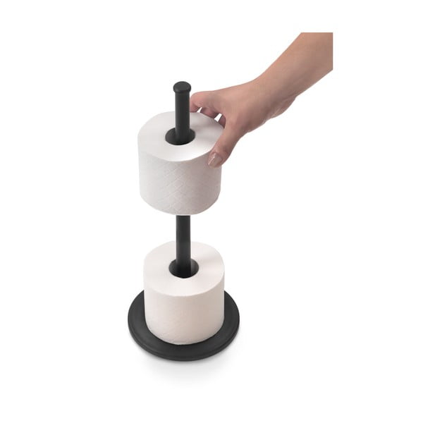 Stalowy stojak na papier toaletowy w kolorze matowej czerni Lava – Metaltex-image-2