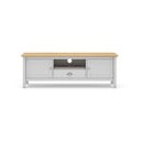 Biało-naturalna szafka pod TV z drewna sosnowego 158x53 cm Misti – Marckeric