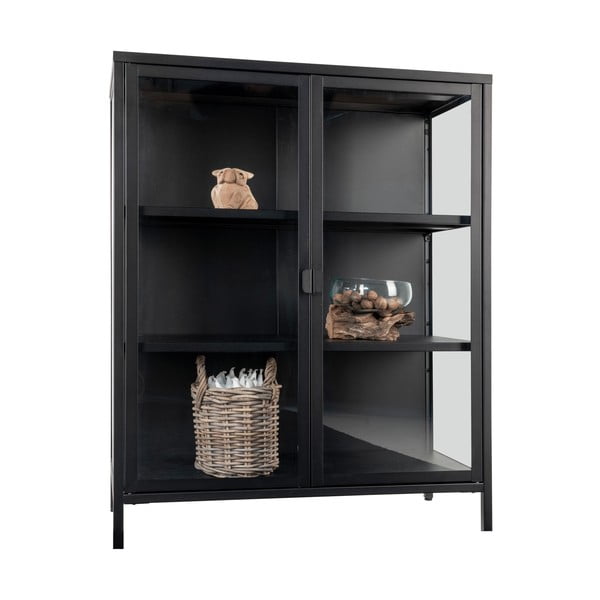 Czarna metalowa witryna 80x101,5 cm Brisbane – House Nordic-image-3
