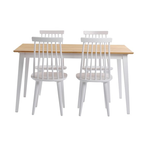 Dębowy stół z białymi nogami, 140 x 90 cm-image-4