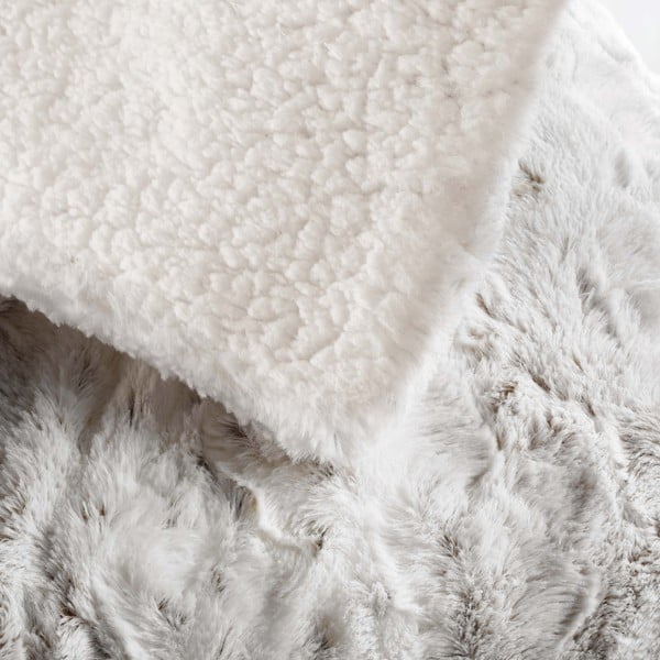 Szarobeżowy koc ze sztucznego futra 180x220 cm Alaska – douceur d'intérieur-image-3