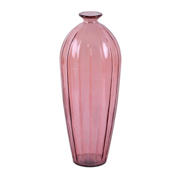 Różowy wazon ze szkła z recyklingu Ego Dekor Etnico, wys. 56 cm