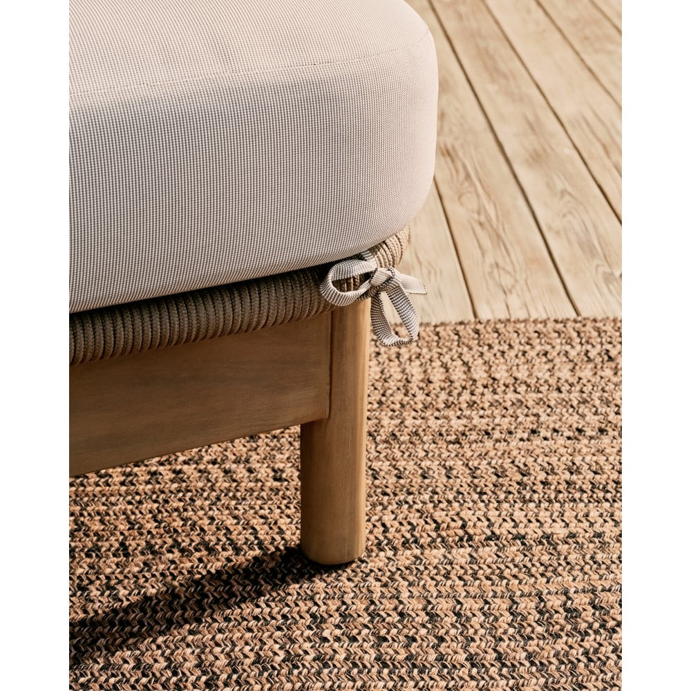Kremowy/w naturalnym kolorze dwuosobowy drewniany leżak ogrodowy Catalina – Kave Home (zdjęcie 5)