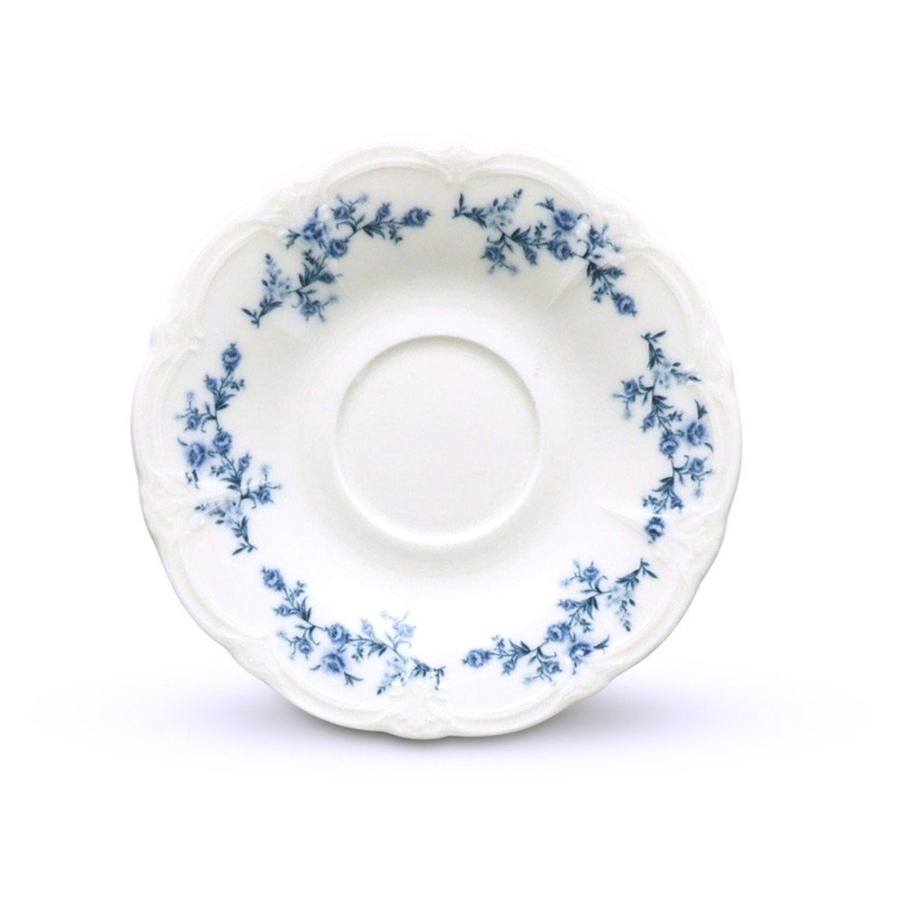 Biały/niebieski porcelanowy spodek ø 12 cm Retro – BonBistro