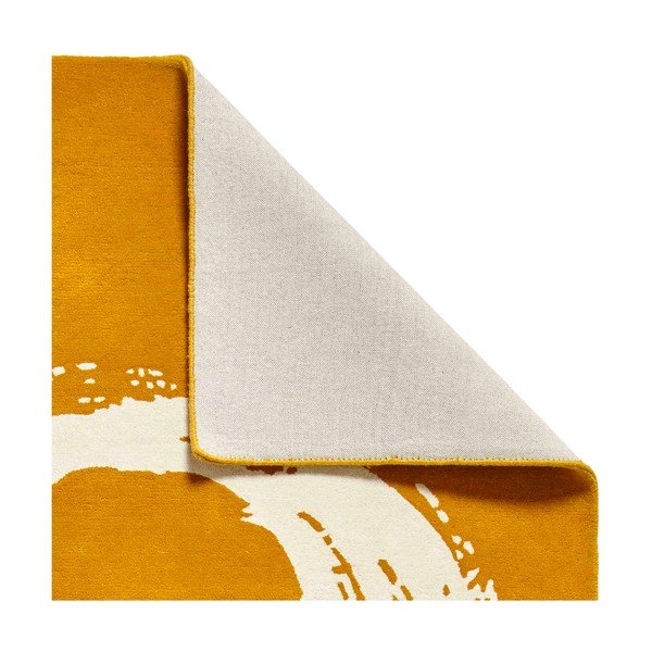 Żółty wełniany dywan Think Rugs Elements Circle, 120x170 cm-image-4