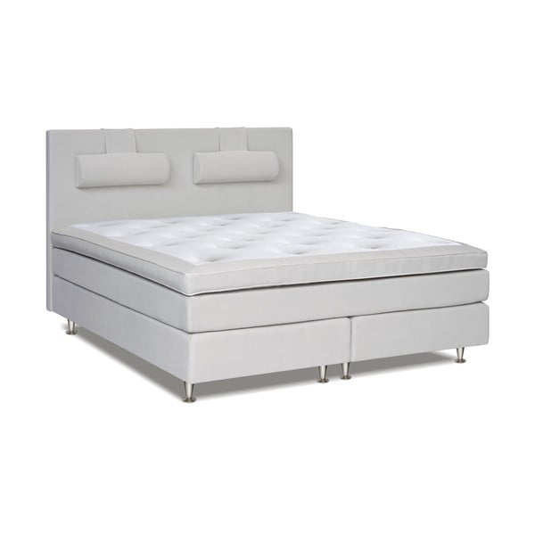 Jasnoszare łóżko z materacem Gemega Hilton, 160x200 cm