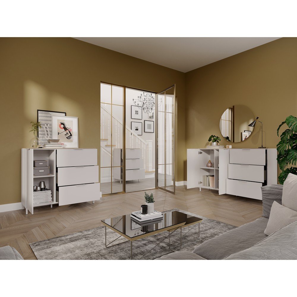 Kremowa komoda z matowym wykończeniem 151x98x40 cm Savoca – Germania (zdjęcie 10)