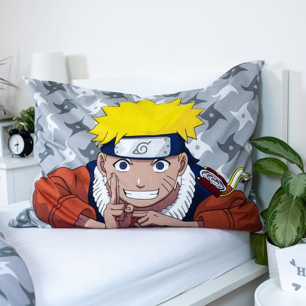 Bawełniana pościel dziecięca jednoosobowa 140x200 cm Naruto "Grey" – Jerry Fabrics-image-3