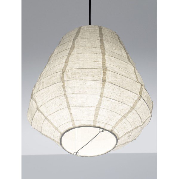 Biała lniana lampa wisząca ø 36 cm Linnet – Nova Luce-image-1