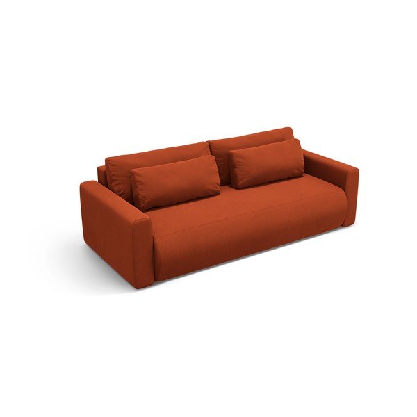 Ceglasta aksamitna rozkładana sofa ze schowkiem 238 cm Belfast – Cosmopolitan Design-image-4