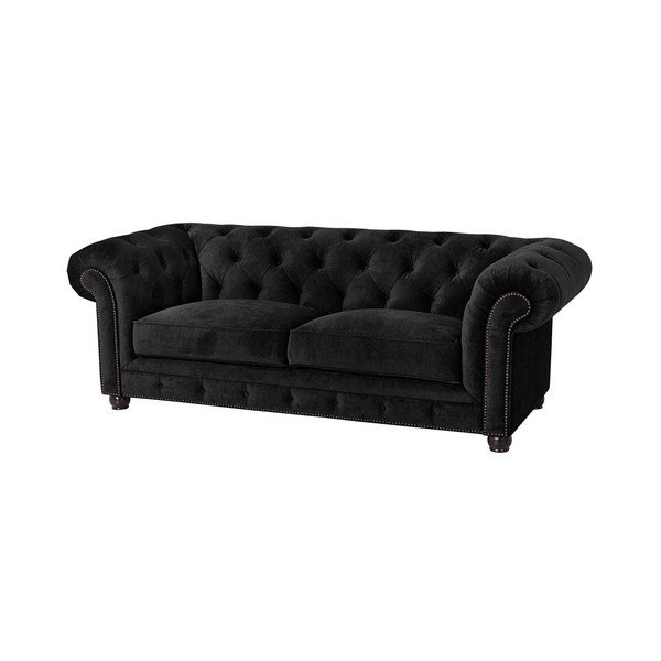 Czarna sofa Max Winzer Orleans Velvet, 216 cm-image-1