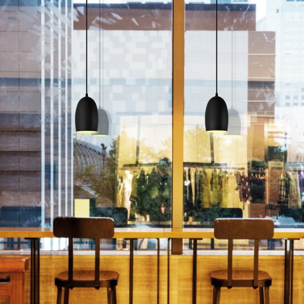 Miedziana lampa wisząca z czarnym kablem i czarną oprawką Sotto Luce Ume-image-3