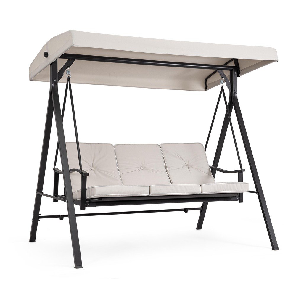 Antracytowo-beżowa metalowa huśtawka ogrodowa Taurus – Bizzotto