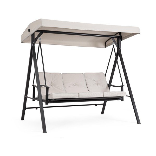 Antracytowo-beżowa metalowa huśtawka ogrodowa Taurus – Bizzotto
