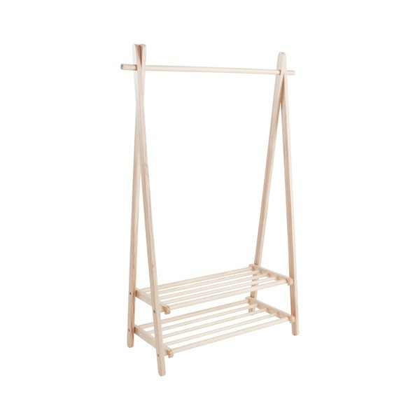 Stojak na ubrania z litego drewna sosnowego w jasnym naturalnym kolorze 100x150x41 cm Cole – Jotex