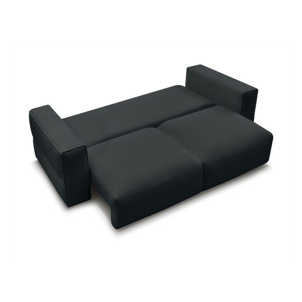 Czarna rozkładana/ze schowkiem sofa 265 cm Ezechiel – Bobochic Paris-image-3