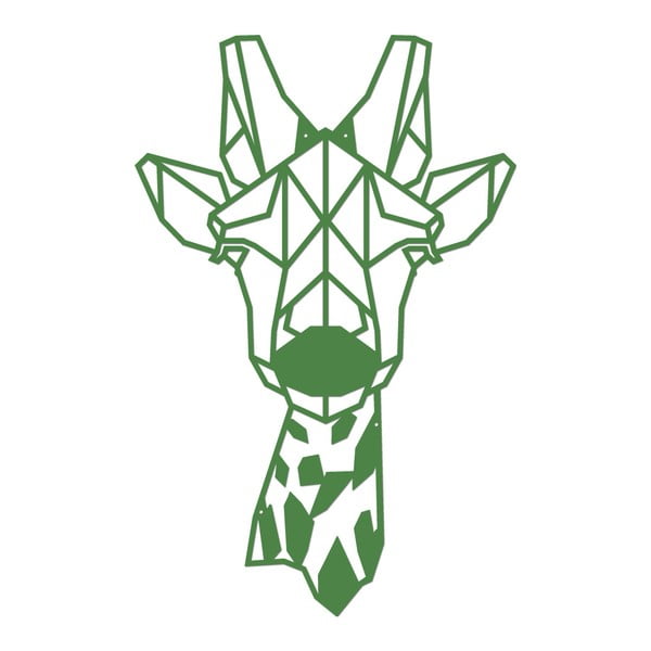 Zielona metalowa dekoracja ścienna World Giraphe