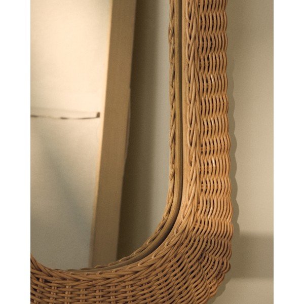 Lustro ścienne z rattanową ramą 38x59 cm Zilna – Kave Home-image-3
