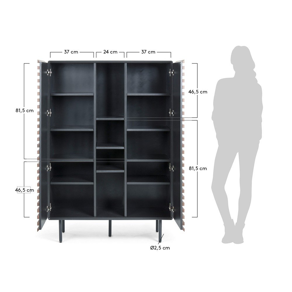 Czarno-naturalna szafka w dekorze orzecha 105x155x40 cm Kesia – Kave Home (zdjęcie 7)