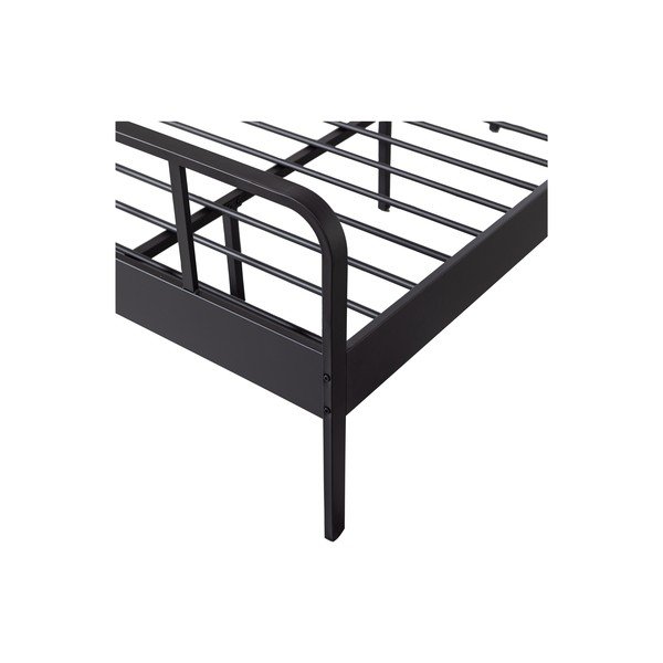 Czarne metalowe łóżko ze stelażem 120x200 cm Mees – WOOOD-image-4