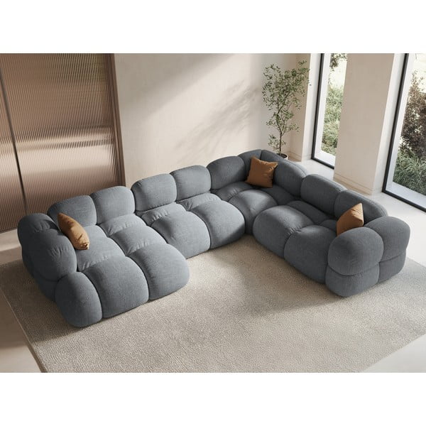 Szary narożnik (prawostronny/w kształcie litery U) Loretto – Cosmopolitan Design-image-1