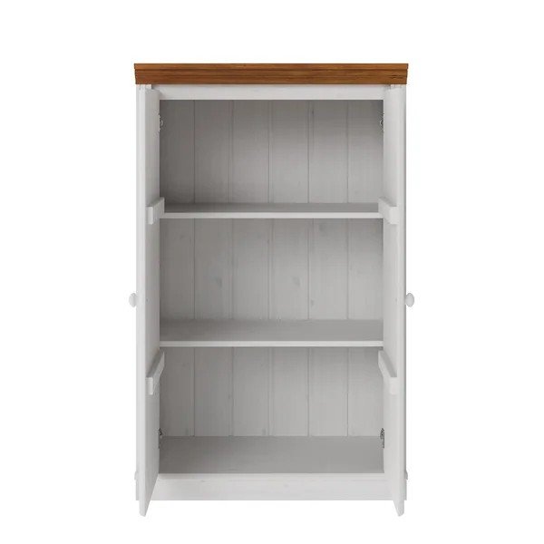 Biała/w bursztynowym kolorze szafka z litego drewna sosnowego 74x118x35 cm Anita – Støraa-image-2