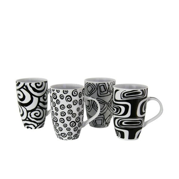 Zestaw 4 porcelanowych kubków Psychadelic