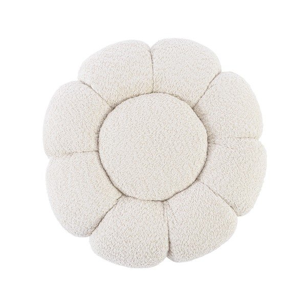 Kremowy podnóżek z materiału bouclé Florel – Bizzotto-image-2