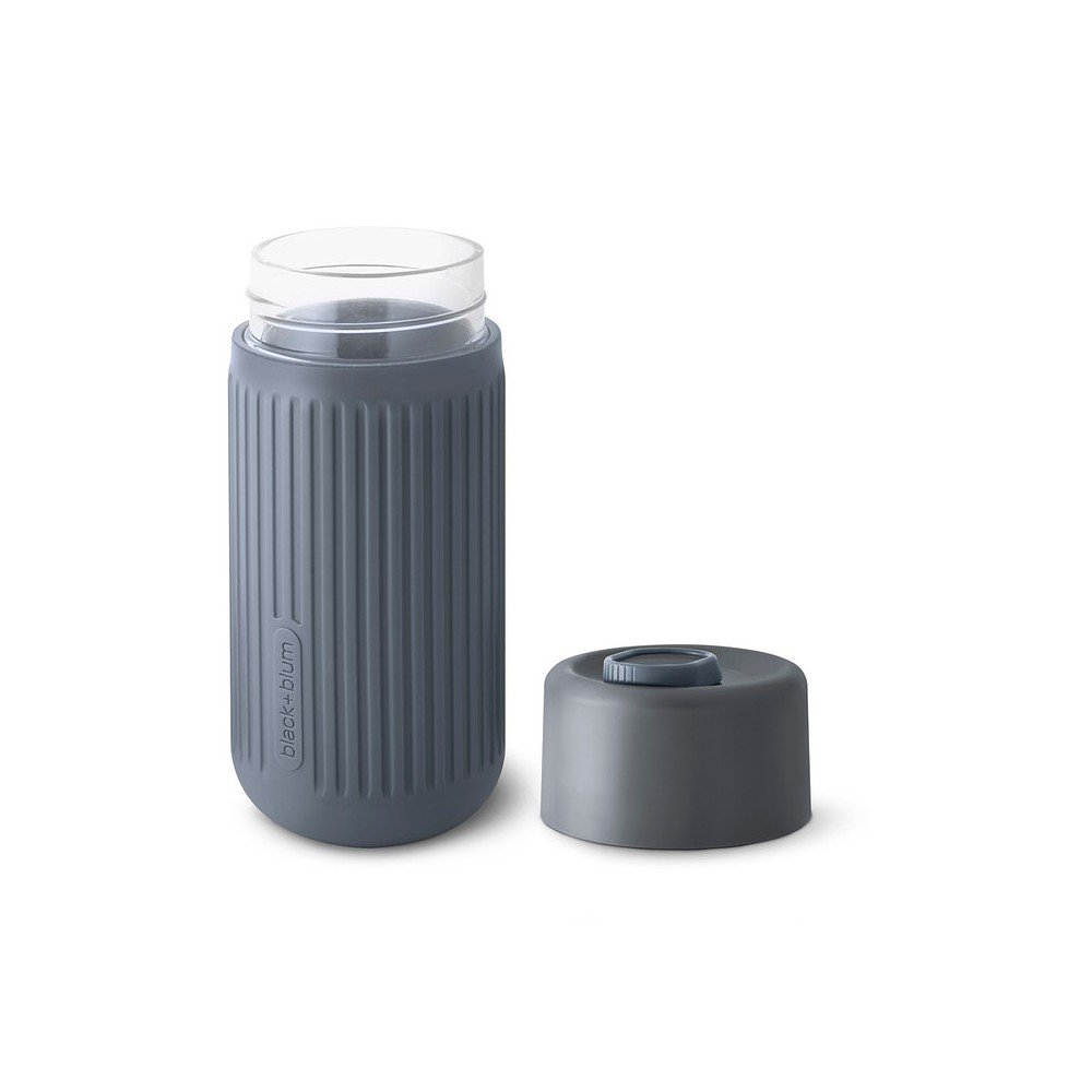 Ciemnoszary szklany kubek podróżny 340 ml – Black + Blum (zdjęcie 4)