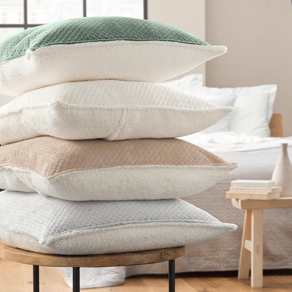 Zielony zestaw narzuty na łóżko i poszewki na poduszkę z materiału sherpa 220x240 cm Mylene – douceur d'intérieur-image-2