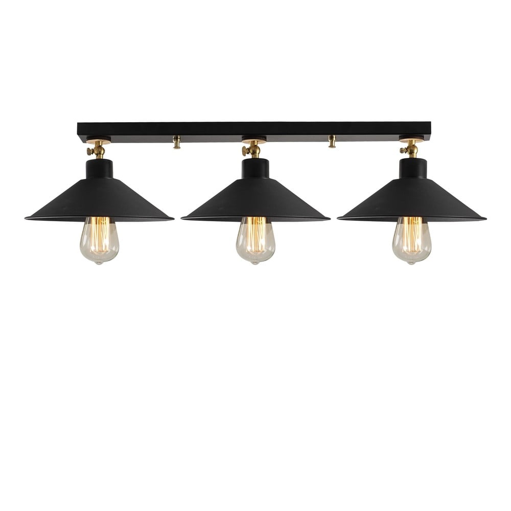 Czarna lampa sufitowa z metalowym kloszem ø 24 cm Berceste – Opviq lights