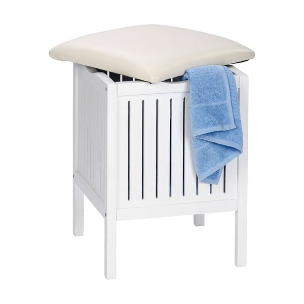 Biały drewniany stolik ze schowkiem Wenko Oslo-image-1