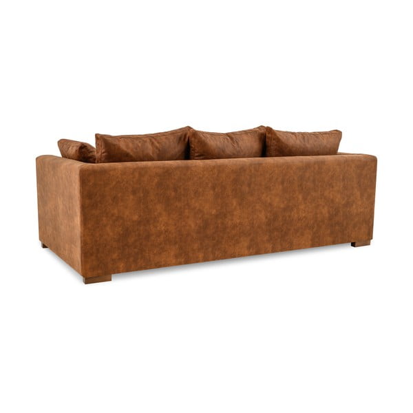 Koniakowa sofa z imitacji skóry 225 cm Hamburg – Scandic-image-4