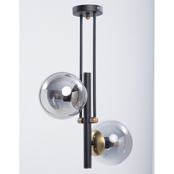 Czarna lampa sufitowa ze szklanym kloszem ø 15 cm Libra – Squid Lighting-image-1