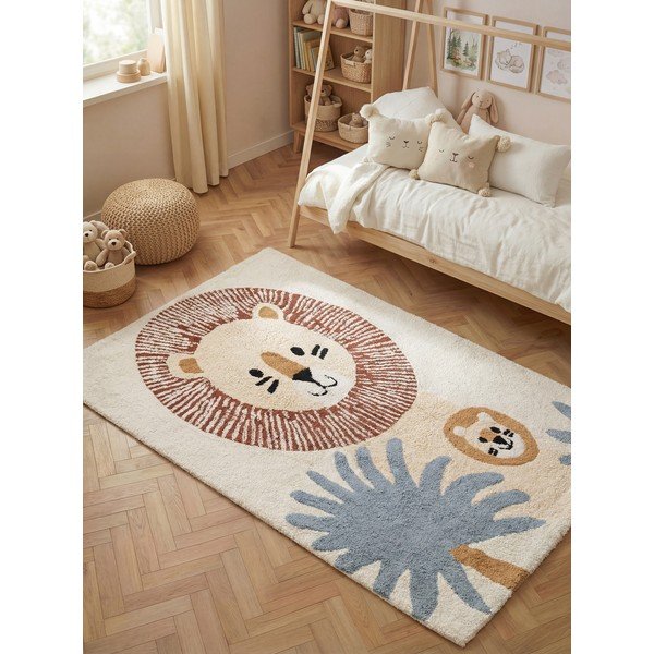 Kremowy bawełniany dywan dziecięcy odpowiedni do prania/tkany ręcznie 140x200 cm Snuggle Leander – Hanse Home-image-1