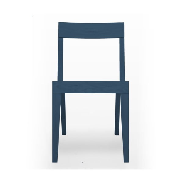 Niebieskie krzesło do jadalni z drewna dębowego Another Brand Cubo