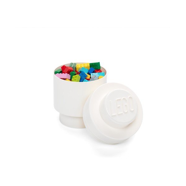Biały okrągły pojemnik LEGO®, ⌀ 12,5 cm-image-1