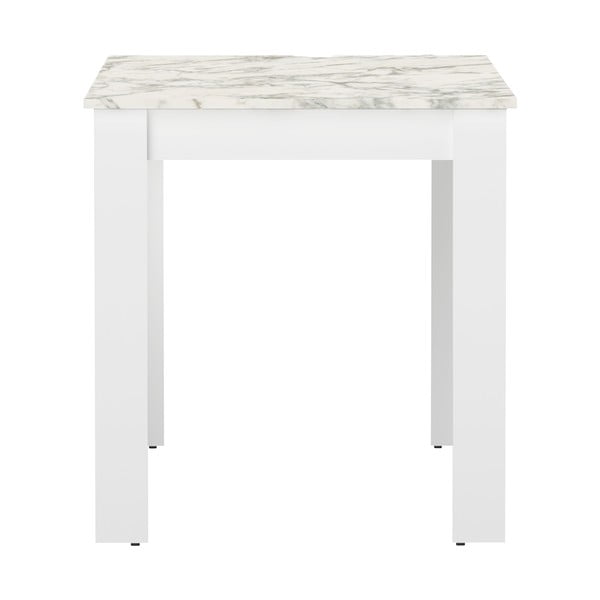 Biały stół z blatem w dekorze marmuru 110x70 cm Nice – TemaHome -image-2