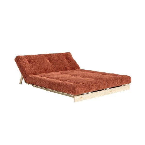 Sztruksowa rozkładana sofa w kolorze terakoty 140 cm Roots – Karup-image-4