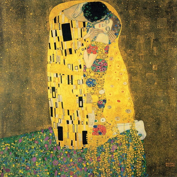 Reprodukcja obrazu Gustava Klimta – The Kiss, 30x30 cm