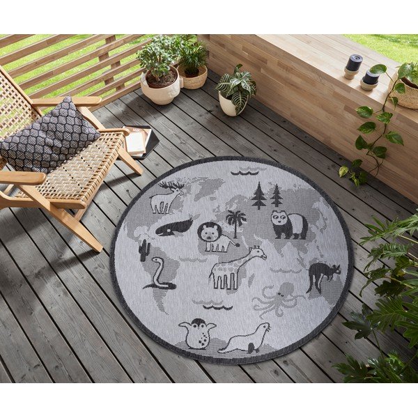 Szary okrągły dywan ø 120 cm Animal World – Hanse Home-image-1