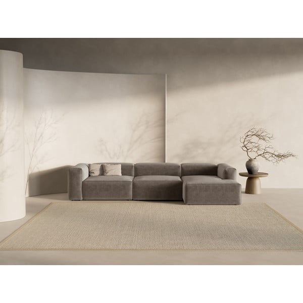 Brązowy narożnik (prawostronny/z szezlongiem) Bergamo – Cosmopolitan Design-image-1